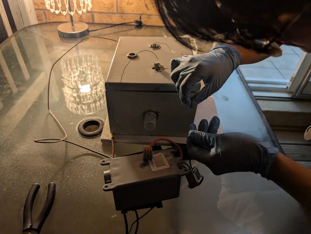 Wiring a tube furnace controller at Hacker Fab