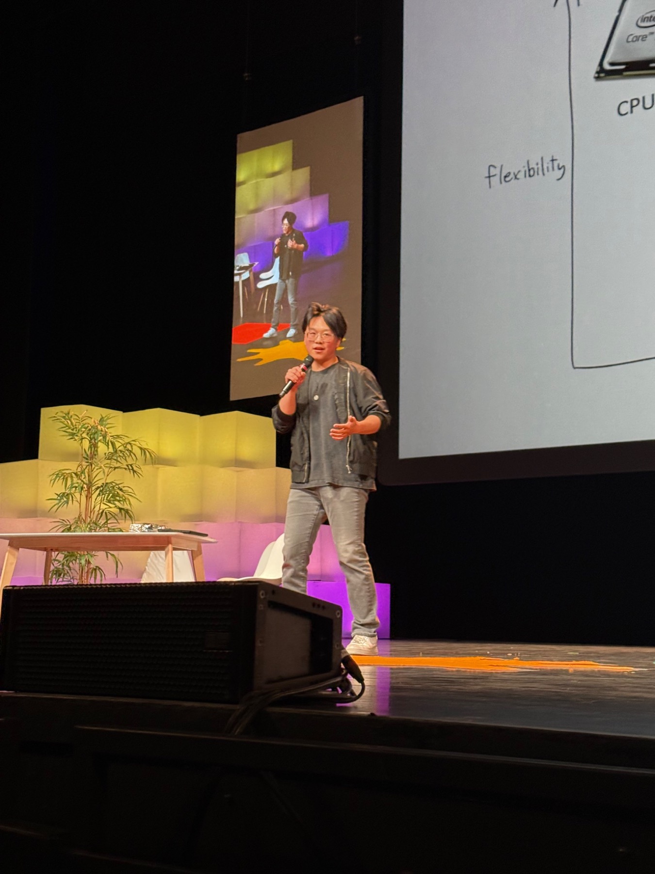 Symposium presentation on stage